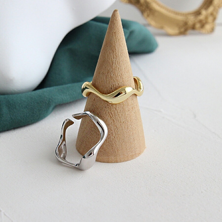 ウェーブデザインオープンリング シルバー925 上品 | SLENDER | 詳細画像5 