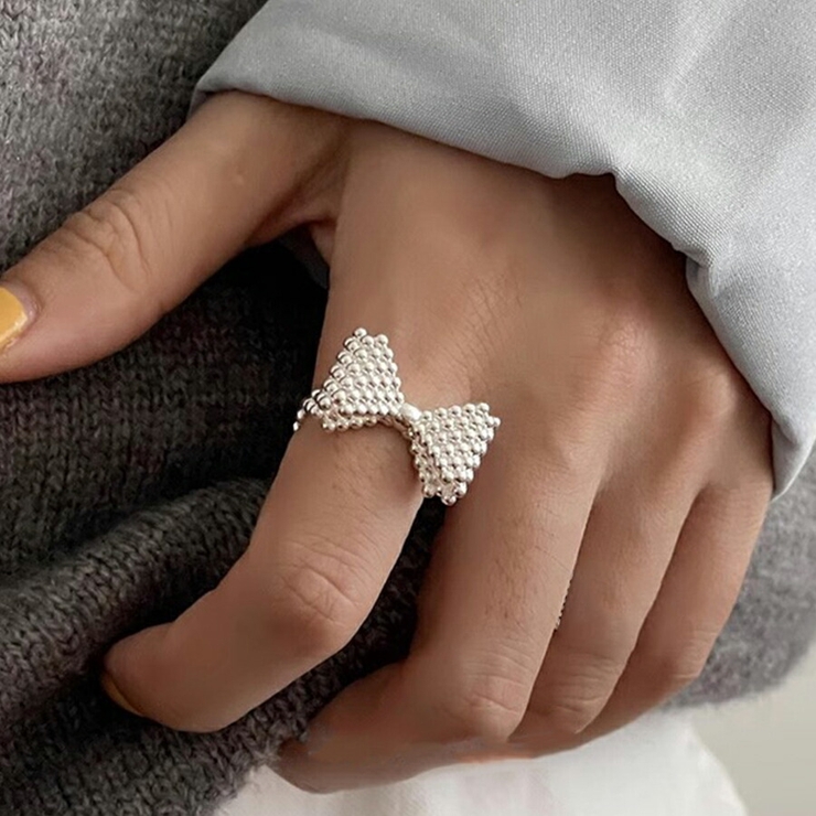 シルバーリボンオープンリング ワンポイント おしゃれ | SLENDER | 詳細画像3 