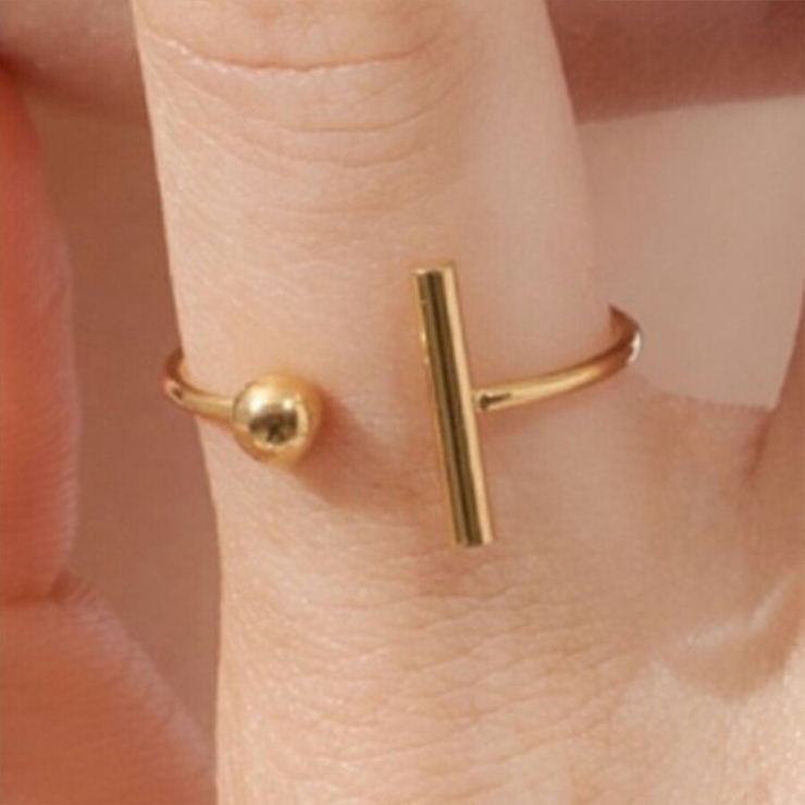 スフィア×バーモチーフデザインオープンリング ワンポイント おしゃれ | SLENDER | 詳細画像4 