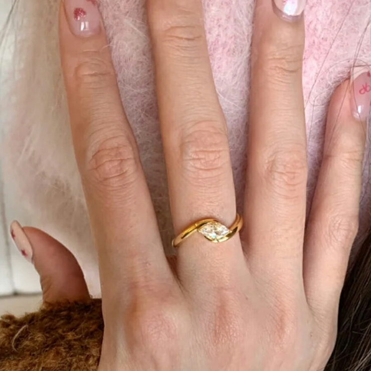 デザインオープンリング ワンポイント おしゃれ | SLENDER | 詳細画像1 