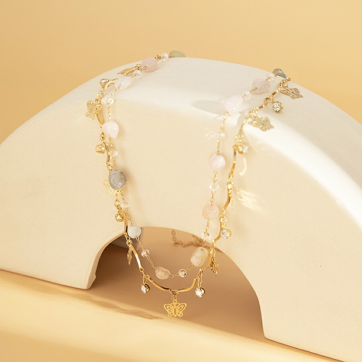 2本set バタフライ＆ビーズゴールドボディチェーン ウエストチェーン | SLENDER | 詳細画像3 