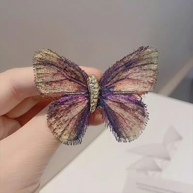 バタフライ刺繍デザインブローチ フォーマル セレモニー[品番