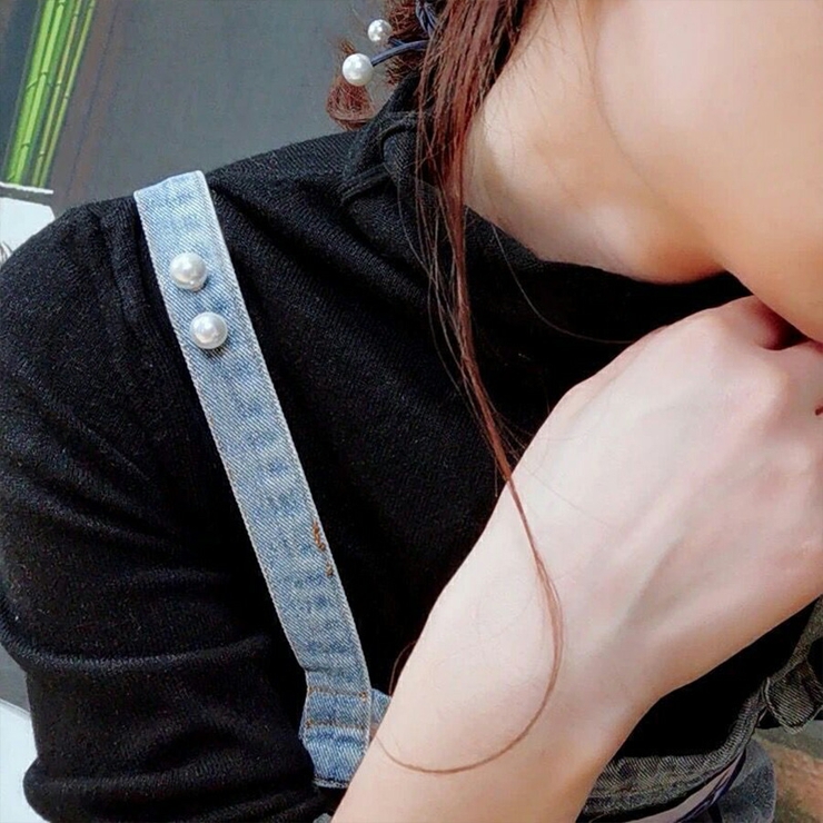 【同色2個セット】ダブルパールピンブローチ アジャスターバックル 調整ピン | SLENDER | 詳細画像10 