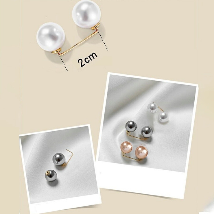 【同色2個セット】ダブルパールピンブローチ アジャスターバックル 調整ピン | SLENDER | 詳細画像11 