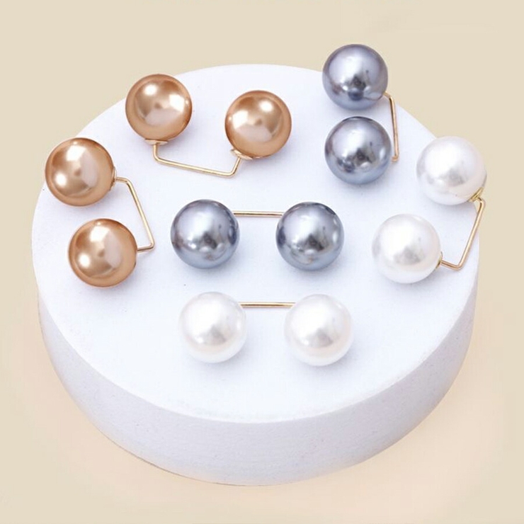 【同色2個セット】ダブルパールピンブローチ アジャスターバックル 調整ピン | SLENDER | 詳細画像14 