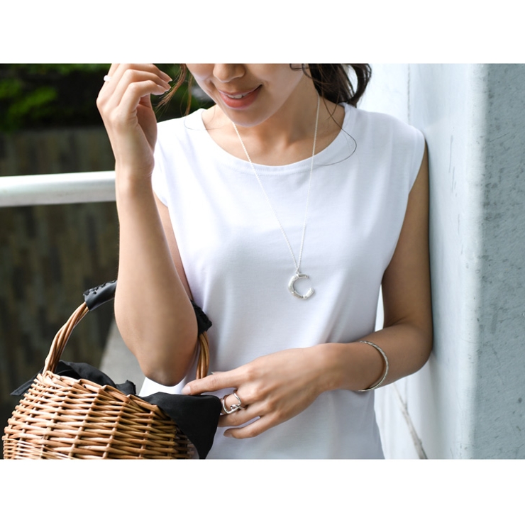 シルバーアルファベットウッドモチーフネックレス レディース アクセサリー | REAL STYLE | 詳細画像4 