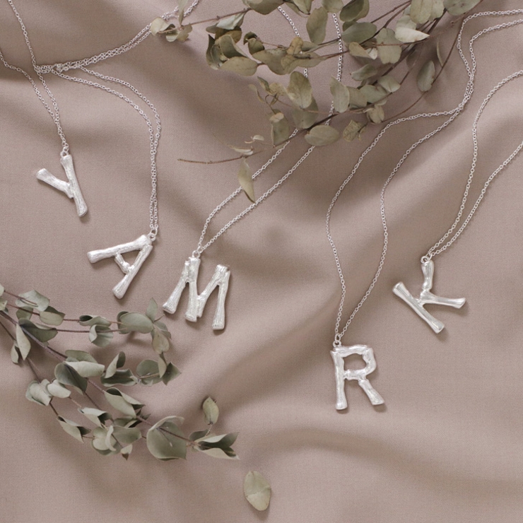 シルバーアルファベットウッドモチーフネックレス レディース アクセサリー | REAL STYLE | 詳細画像8 