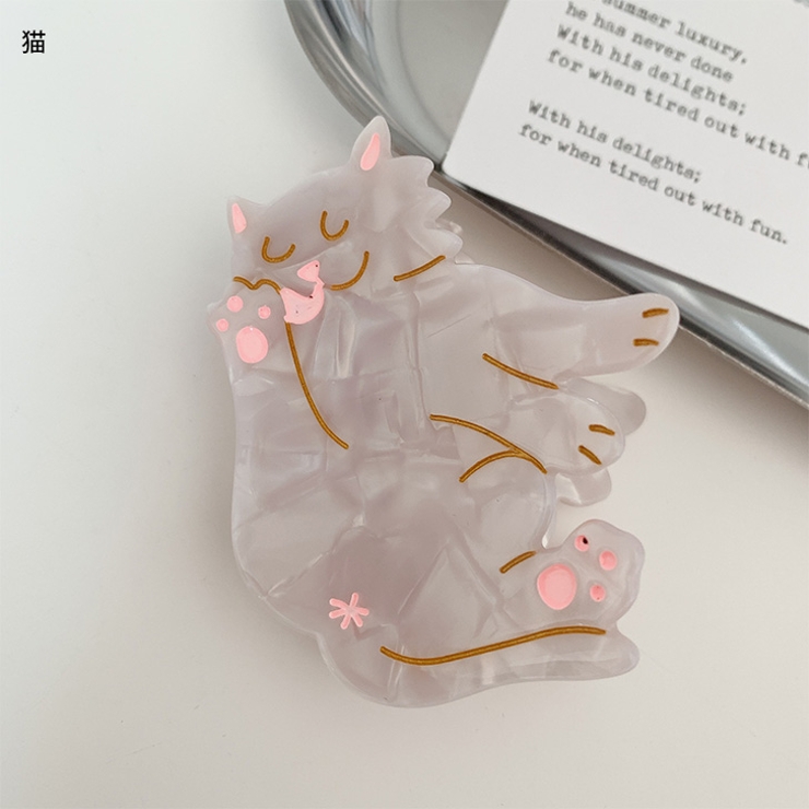 ダルメシアン柄♡猫ちゃんのミニタイプのヘアクリップ♡ ヘアクリップ レディース ダルメシアン[品番：JOKW0012210]｜REAL