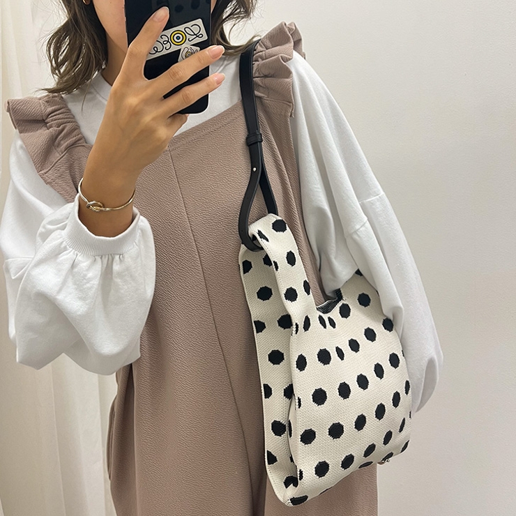 ショルダーストラップ ニット バッグ[品番：JOKW0014678]｜REAL