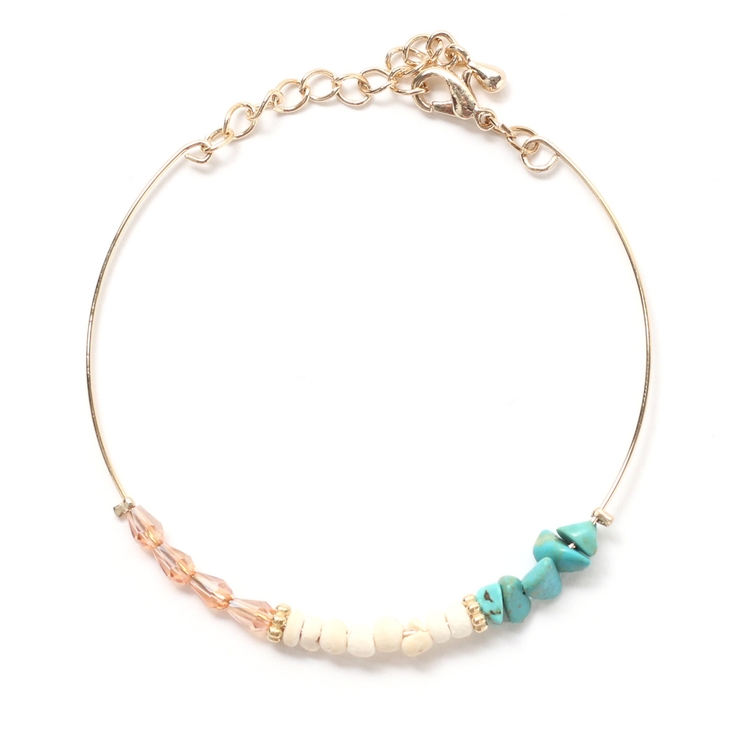 天然石ビーズブレスレット ベージュ 3A+ スーパーセブン ブレスレット 約7.5mm-8mm×25珠 7つのパワー