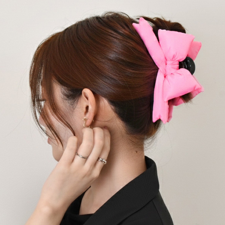 ピンク | ヘアクリップ 大きめ リボン | REAL STYLE
