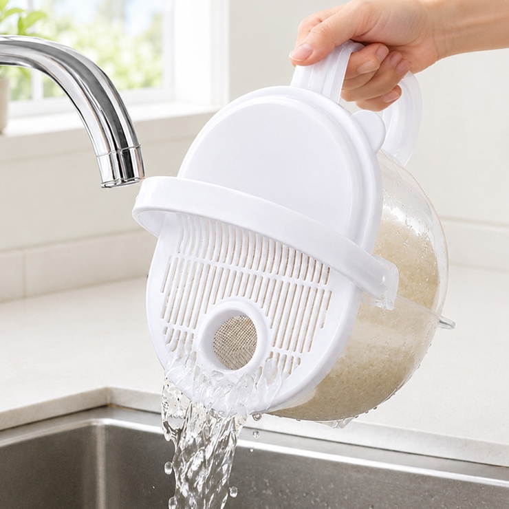 クリア | 洗米ポット 水流式 米とぎ器 | REAL STYLE