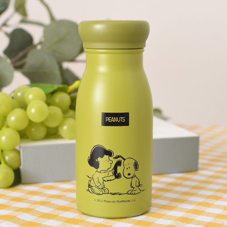 【新品未使用 / 箱付き】ステンレスプチボトル PEANUTS ブルー＆イエロー ステンレスボトル 水筒 200ml[品番：JOKW0016040]｜REAL STYLE