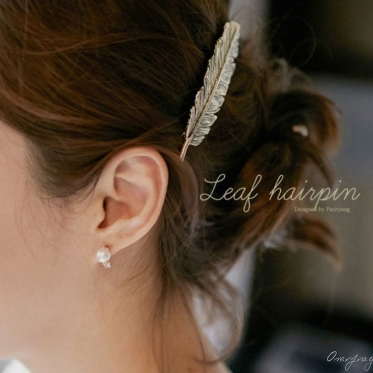 ゴールド フェザー モチーフ 羽 バレッタ レディース ヘアアクセサリー | ファッション雑貨オーバーフラッグ | 詳細画像2 