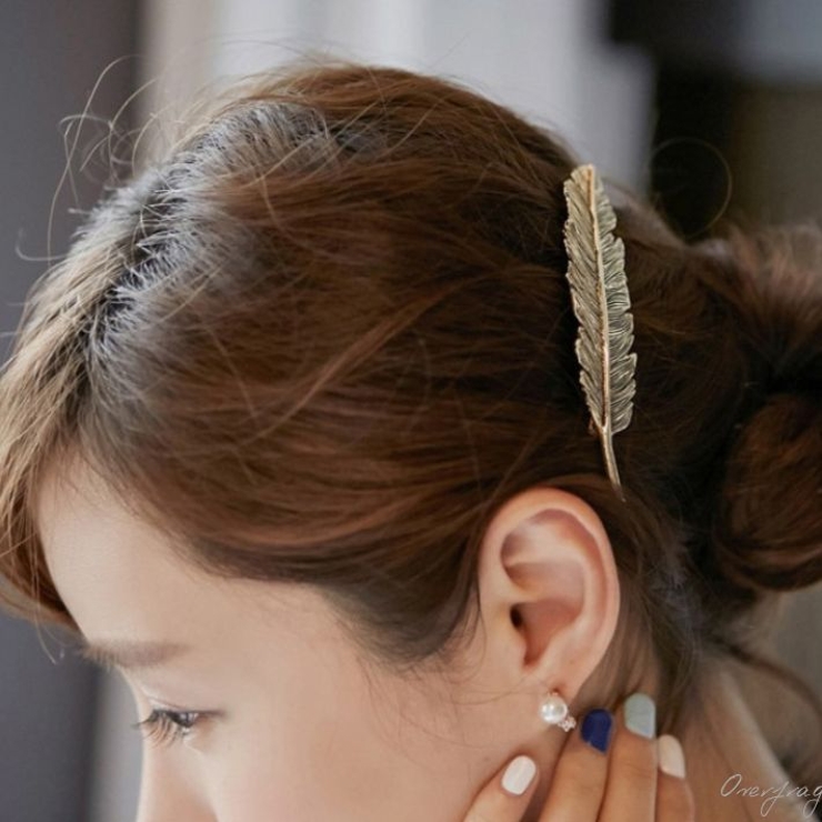 ゴールド フェザー モチーフ 羽 バレッタ レディース ヘアアクセサリー | ファッション雑貨オーバーフラッグ | 詳細画像3 