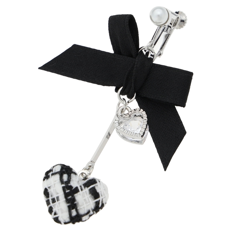 ツイードハートリボンイヤリング | NOEMIE | 詳細画像2 