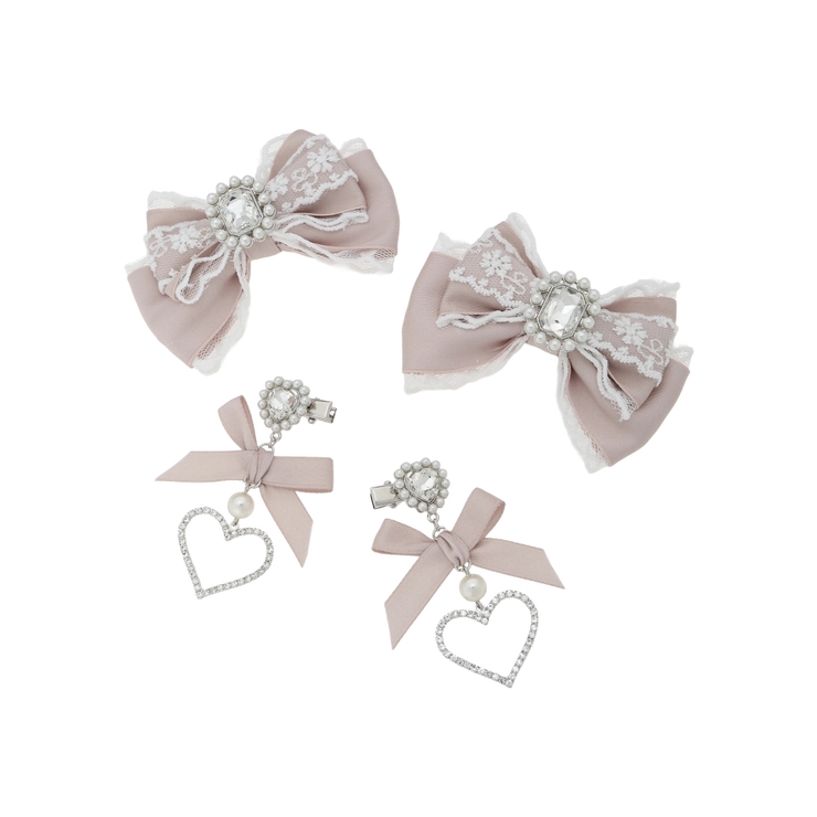リボンヘアクリップ4点セット | NOEMIE | 詳細画像1 