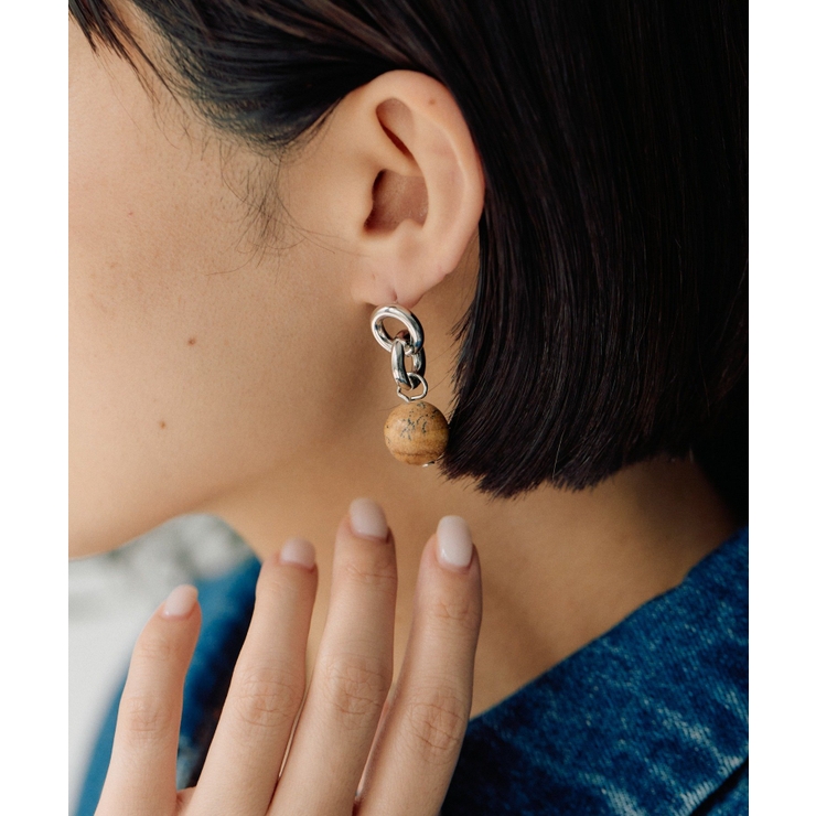 BG | 【ear PAPILLONNER】ラウンドストーンピアス | PAL GROUP OUTLET