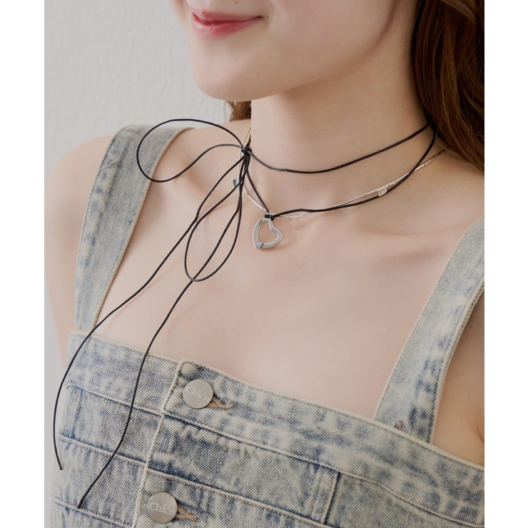 Chico】ハートモチーフネックレス+チョーカーSET[品番