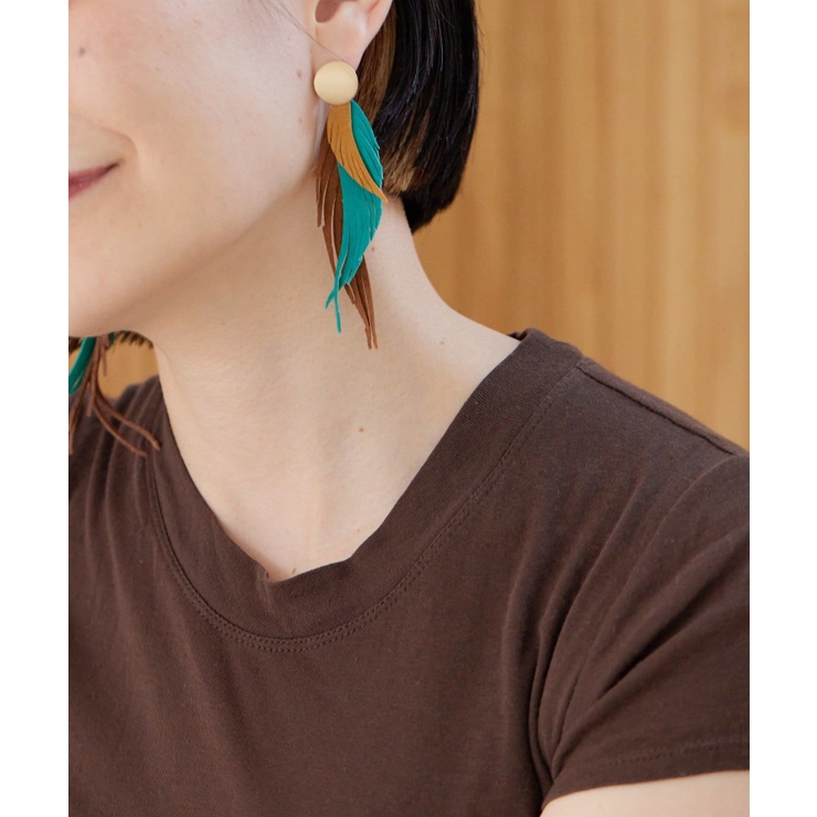 ear PAPILLONNER】グラデフェザー風ピアス[品番：PALW0006342