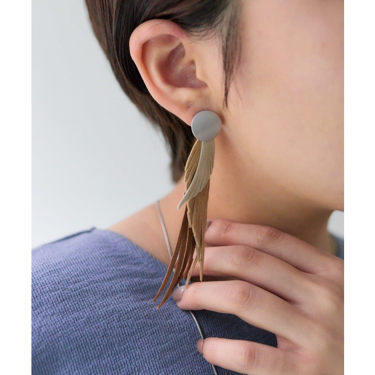 eaphi ピアス CLIP CHAIN HOOP PIERCED EARRINGS (M)(2JP0941)K10 ピアス