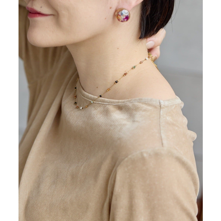 【ear PAPILLONNER】SUブラウンストーンネックレス | PAL GROUP OUTLET | 詳細画像5 