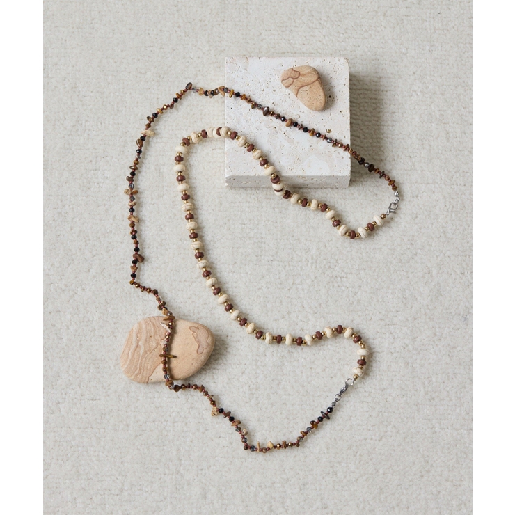 【ear PAPILLONNER】ハウライト×ワントーンネックレス | PAL GROUP OUTLET | 詳細画像1 