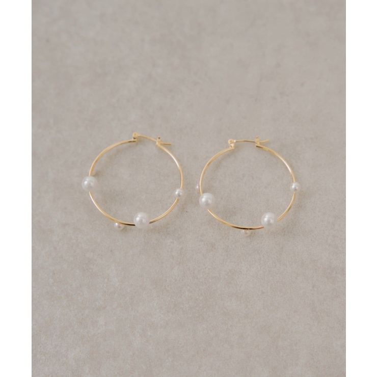 GLD | 【Chico】パールデザインフープピアス | PAL GROUP OUTLET