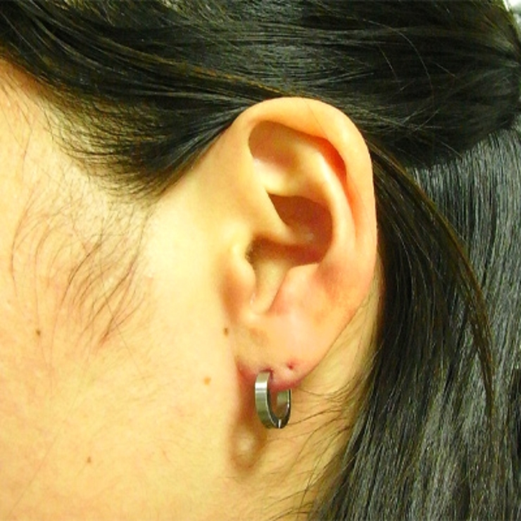 ステンレススティール製シンプルフープピアス ツヤ消しタイプ幅２ ５ミリ | アクセサリーショップPIENA | 詳細画像3 