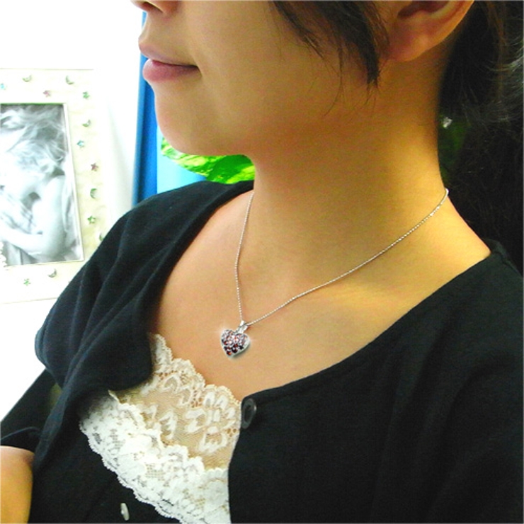 キュービックジルコニア ふっくらキラキラLOVEハート ペンダント ネックレス | アクセサリーショップPIENA | 詳細画像3 