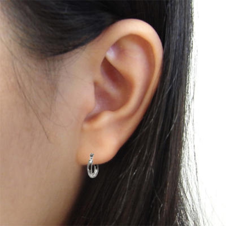 シルバー925 ワンタッチフープピアス 変色防止加工 | アクセサリーショップPIENA | 詳細画像3 