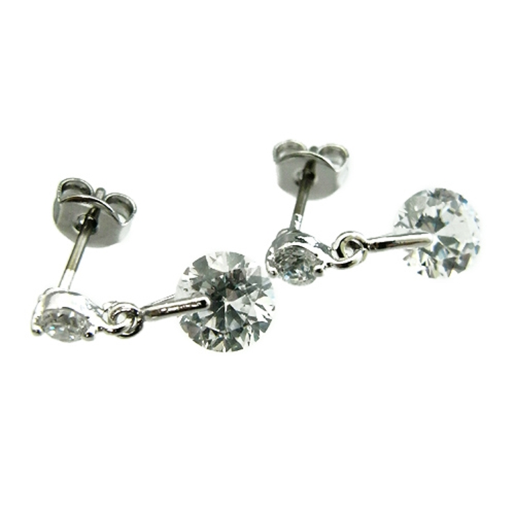 レーザーホールジルコニアが揺れるピアス チタンポスト | アクセサリーショップPIENA | 詳細画像2 