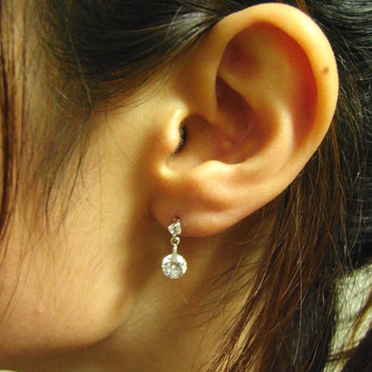 レーザーホールジルコニアが揺れるピアス チタンポスト | アクセサリーショップPIENA | 詳細画像3 