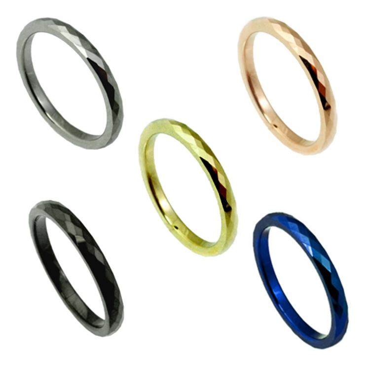 超高純度タングステンリング 菱形カット シルバー | アクセサリーショップPIENA | 詳細画像1 