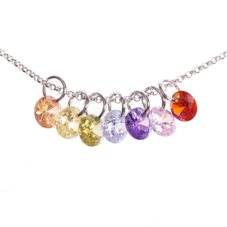 7色のジルコニアが輝くアミュレット ペンダントネックレス シルバー ゴールド | アクセサリーショップPIENA | 詳細画像5 