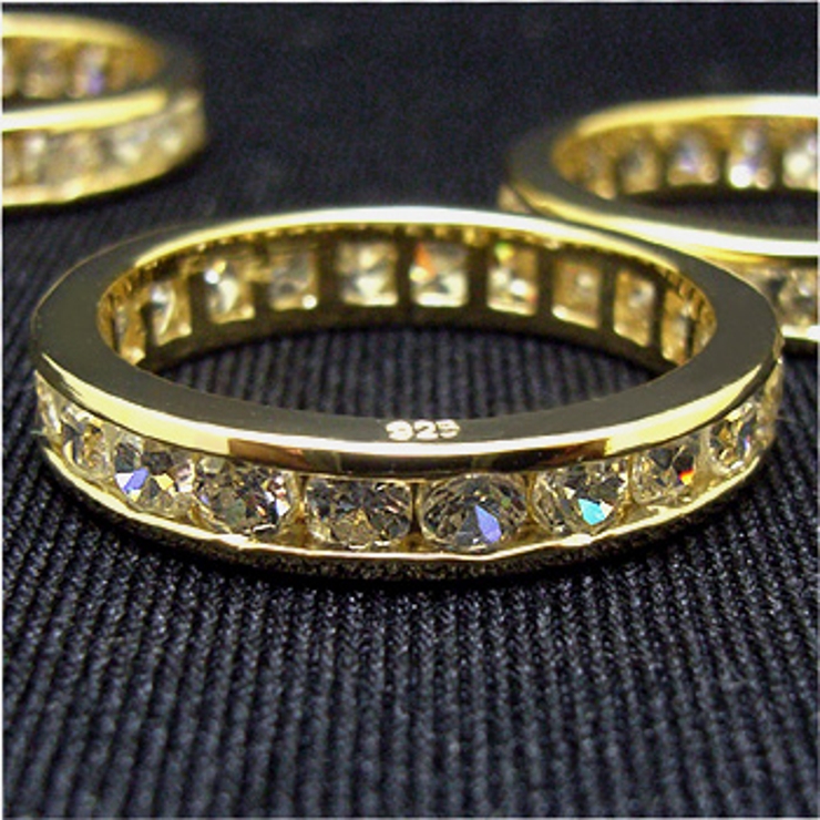 シルバー925キュービックジルコニアフルエタニティリング ゴールドバージョンニッ… | アクセサリーショップPIENA | 詳細画像3 