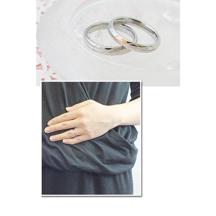 二つを組み合わせると愛があふれるハート模様のリング 選べる２色 ０１シルバー | アクセサリーショップPIENA | 詳細画像3 