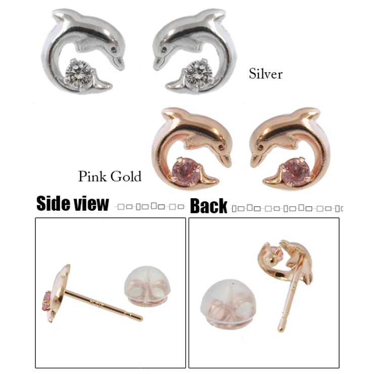 K10ホワイトゴールドピンクゴールド 天然石アクアマリンとトルマリンのついた可愛… | アクセサリーショップPIENA | 詳細画像2 