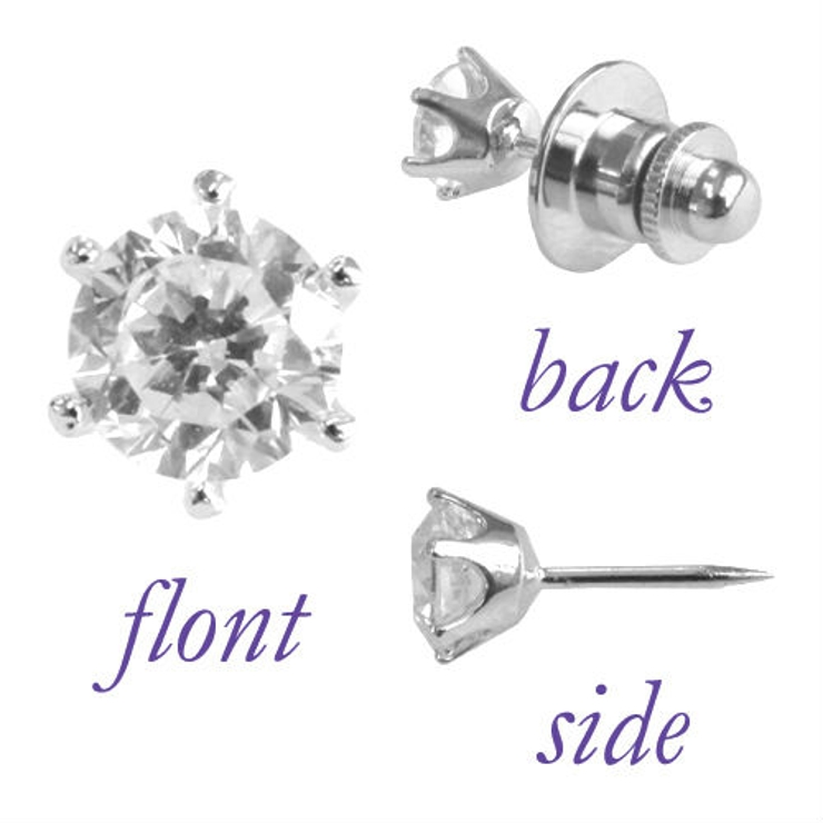 ６本爪ジルコニア ブローチピン スカーフ留め ハットピン タイピンなどに | アクセサリーショップPIENA | 詳細画像2 