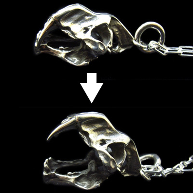 シルバー925ボーンサーベルタイガーペンダントネックレス お兄系 渋谷  