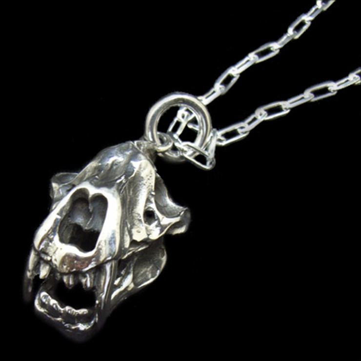 シルバー925ボーンサーベルタイガーペンダントネックレス お兄系 渋谷  