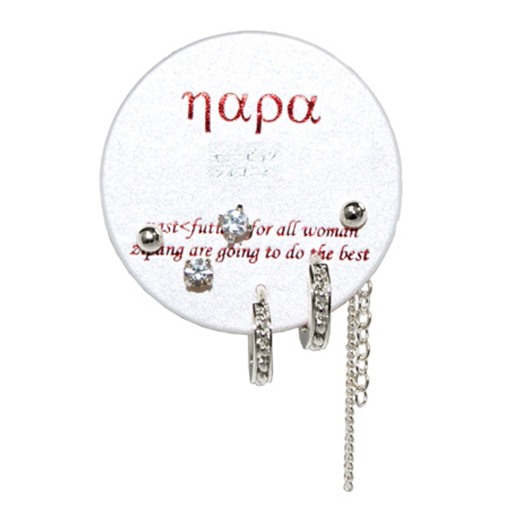 キュービックジルコニア フープピアス 玉状ピアスのお買い得セット | アクセサリーショップPIENA | 詳細画像1 