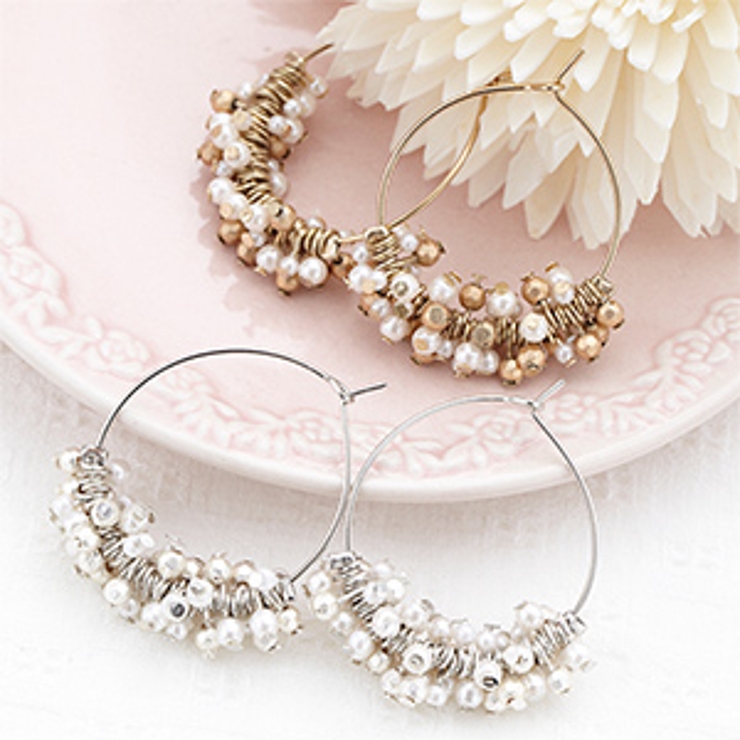 フープピアス リングピアス じゃらじゃらモチーフ[品番：PENA0004261