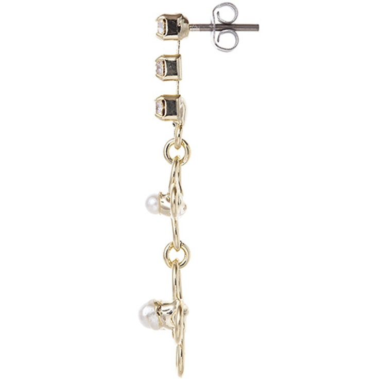 チタン製ポスト 大小のフラワーモチーフがぶら下がったスタッドピアス | アクセサリーショップPIENA | 詳細画像7