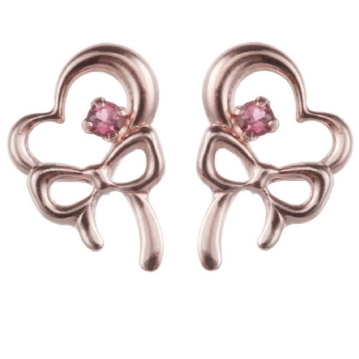 K10WG K10K10PG 1粒天然石付きオープンハートとリボンモチーフのピア… | アクセサリーショップPIENA | 詳細画像7 