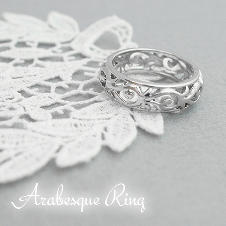 サージカルステンレス使用 アラベスクの透かしデザインリング 低アレルギー | アクセサリーショップPIENA | 詳細画像1 