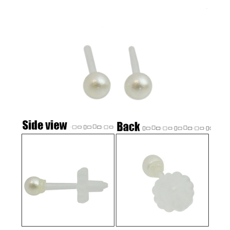 直径3mm ノンアレルギーポスト シンプルな一粒フェイクパールのスタッドピアス | アクセサリーショップPIENA | 詳細画像2 