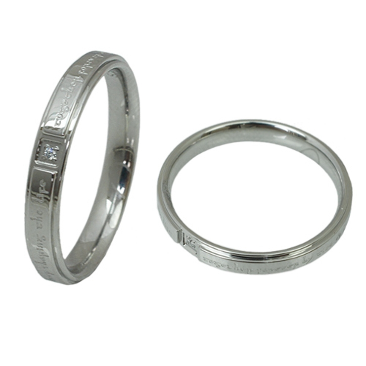 メッセージが刻印されたリング サージカルステンレス 一粒キュービックジルコニア | アクセサリーショップPIENA | 詳細画像2 