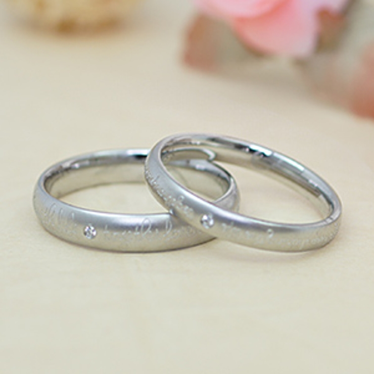 メッセージが刻印されたペアリング サージカルステンレス 一粒キュービックジルコニア | アクセサリーショップPIENA | 詳細画像7 