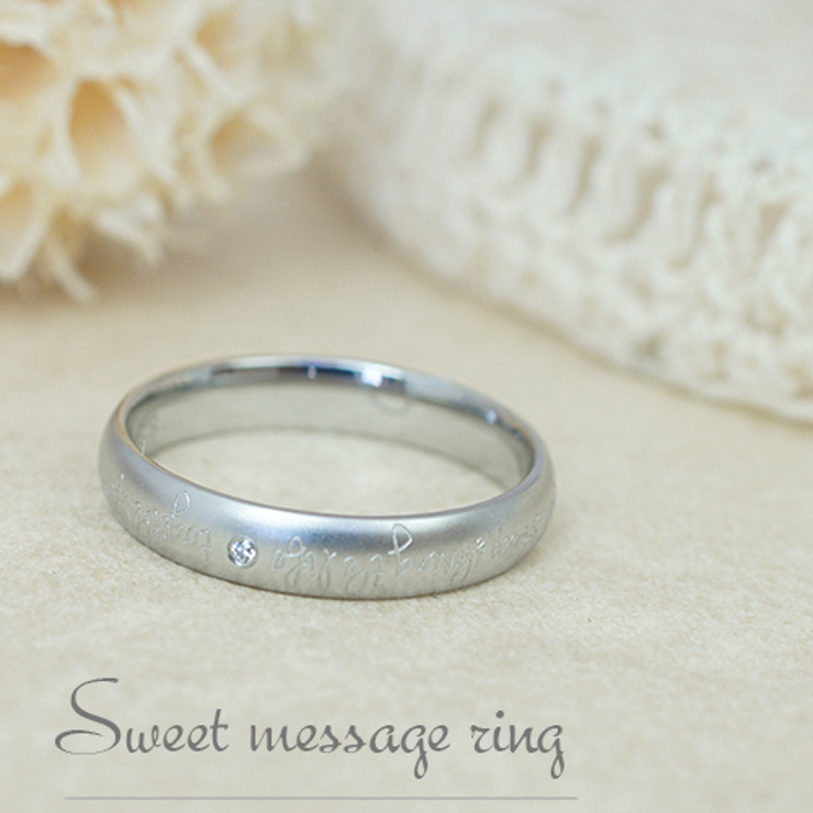 メッセージが刻印されたリング サージカルステンレス 一粒キュービックジルコニア | アクセサリーショップPIENA | 詳細画像1 